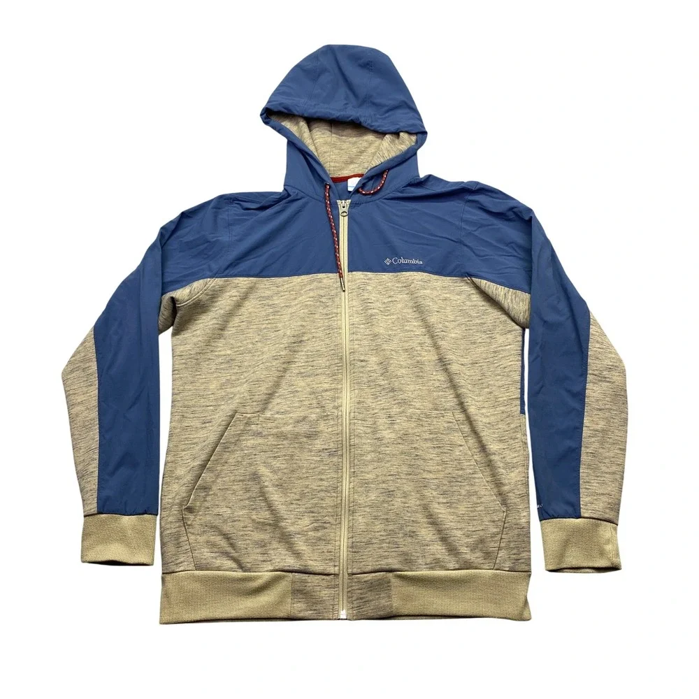 Columbia Lost‎ Larger Omni-Shield Full Zip Hoodie Mens Medium Blue Tan XM1508